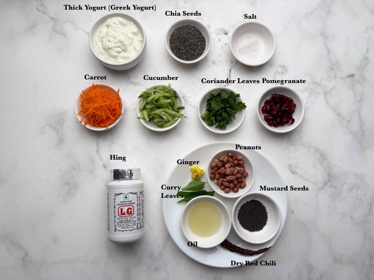 Chia Seeds Curd Rice Ingredients