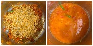 step to add chana dal and water collage