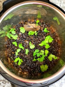 Cooked black beans in instant pot insert collage