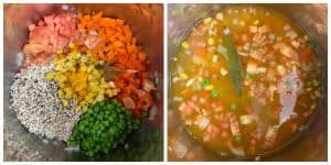 step to add veggies and barley millet collage