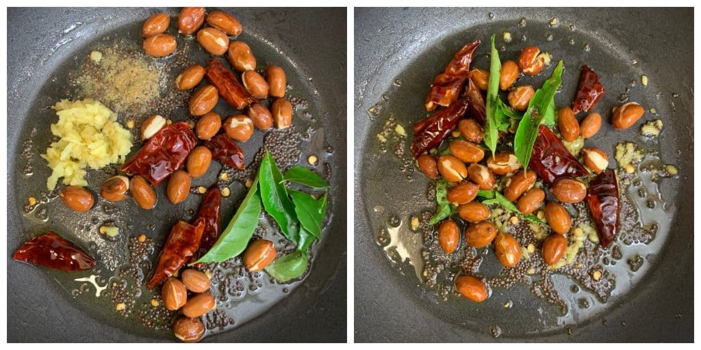 add ginger ,hing,curry leaves for tempering