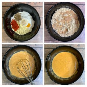 step to prepare the bajji batter collage