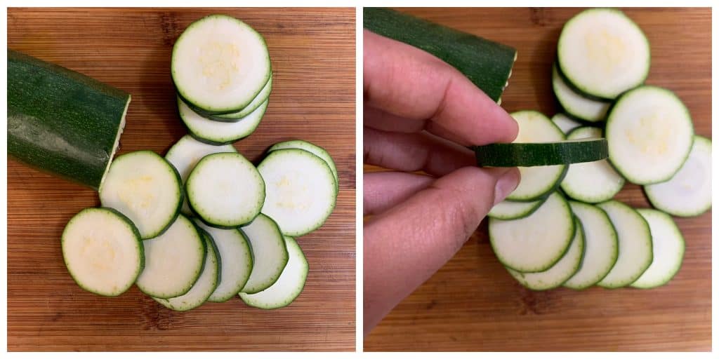 cut vegetable in to thin slices