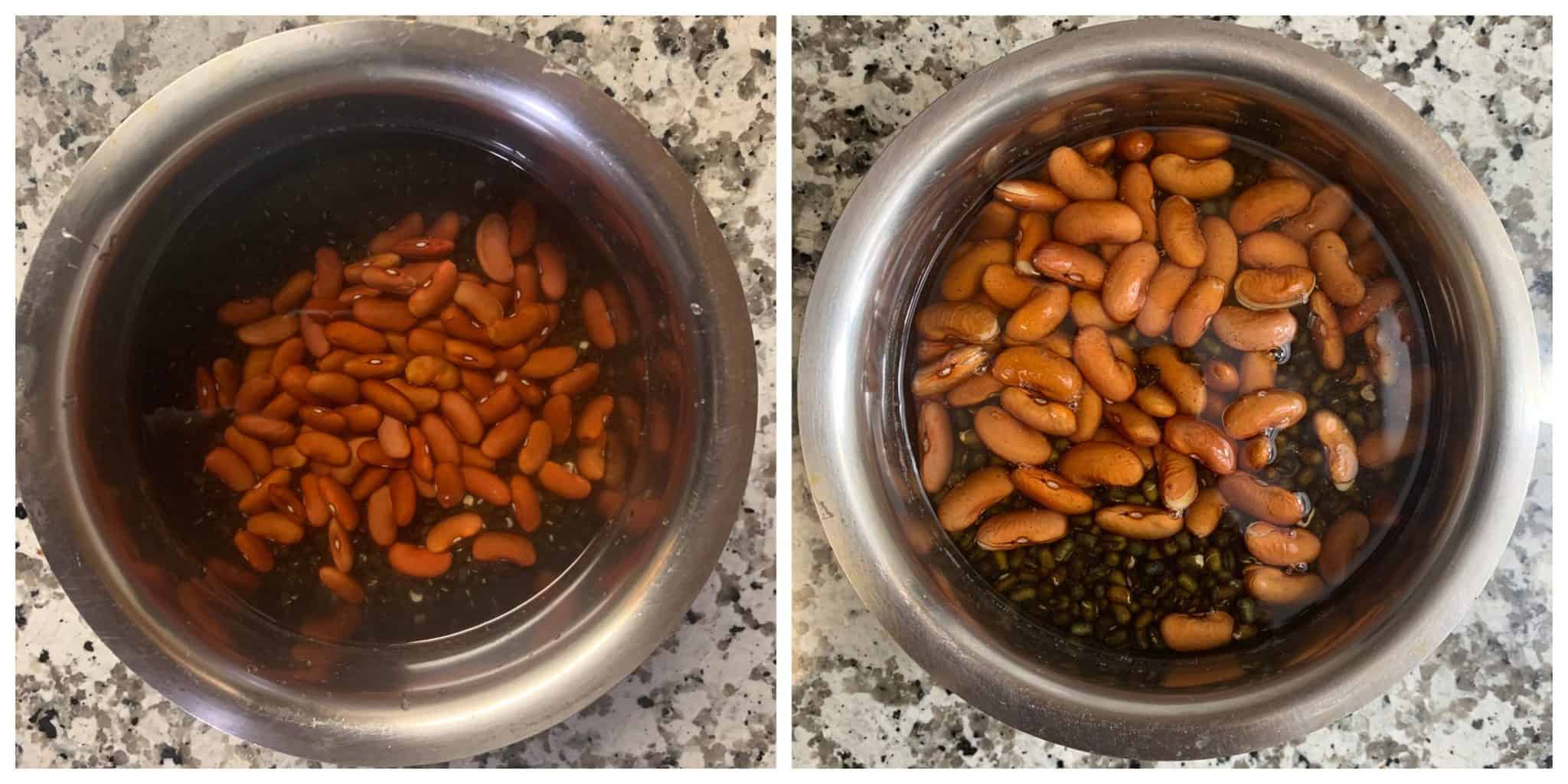 step to soak kidney beans and whole urad dal in water collage