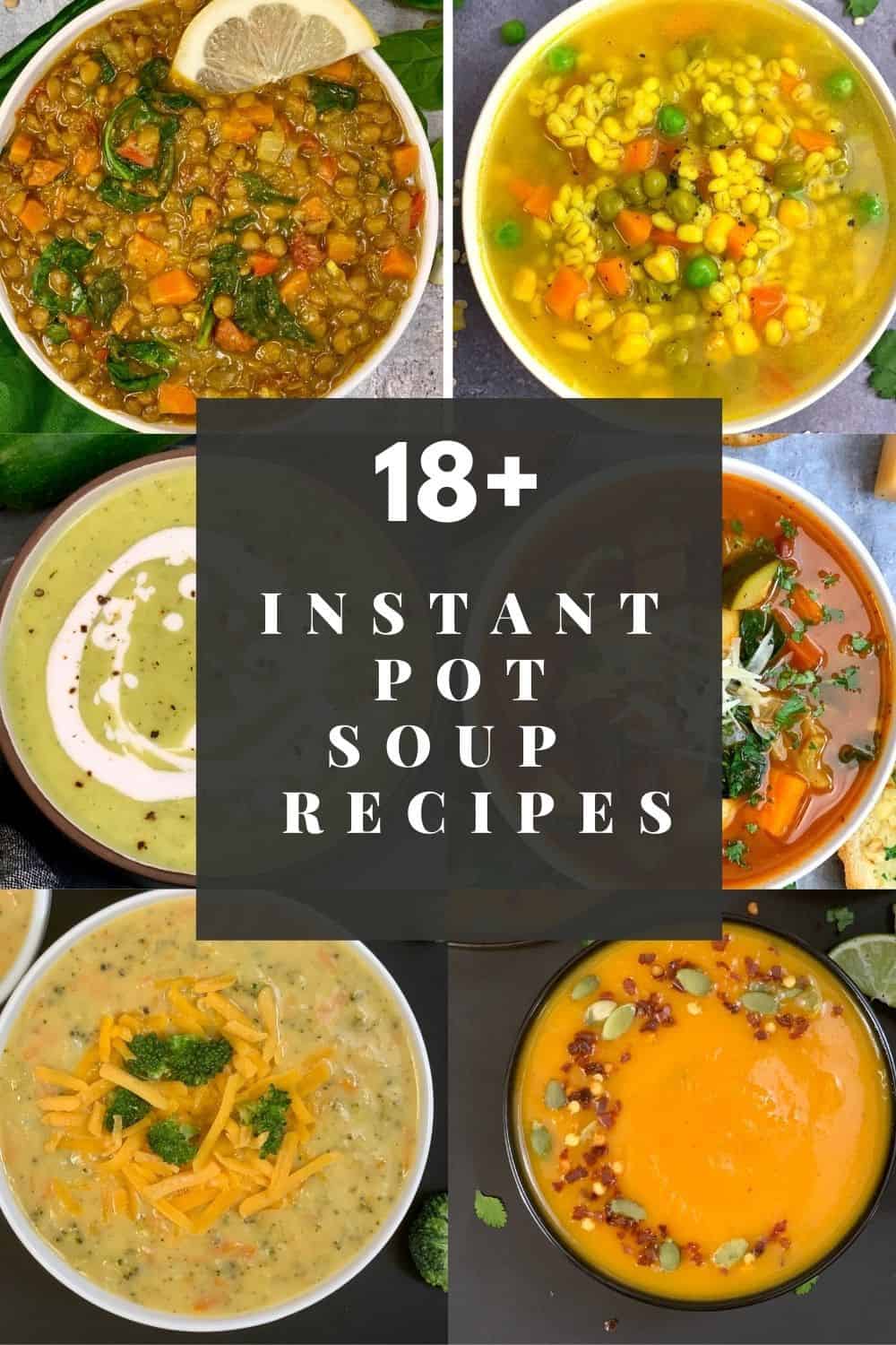 instant pot pressure cooker vegetarian and vegan soup recipes for winter and fall