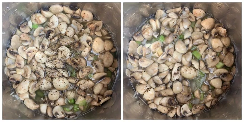 step to pressure cook mushroom collage