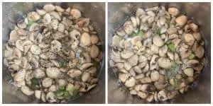 step to pressure cook mushroom collage