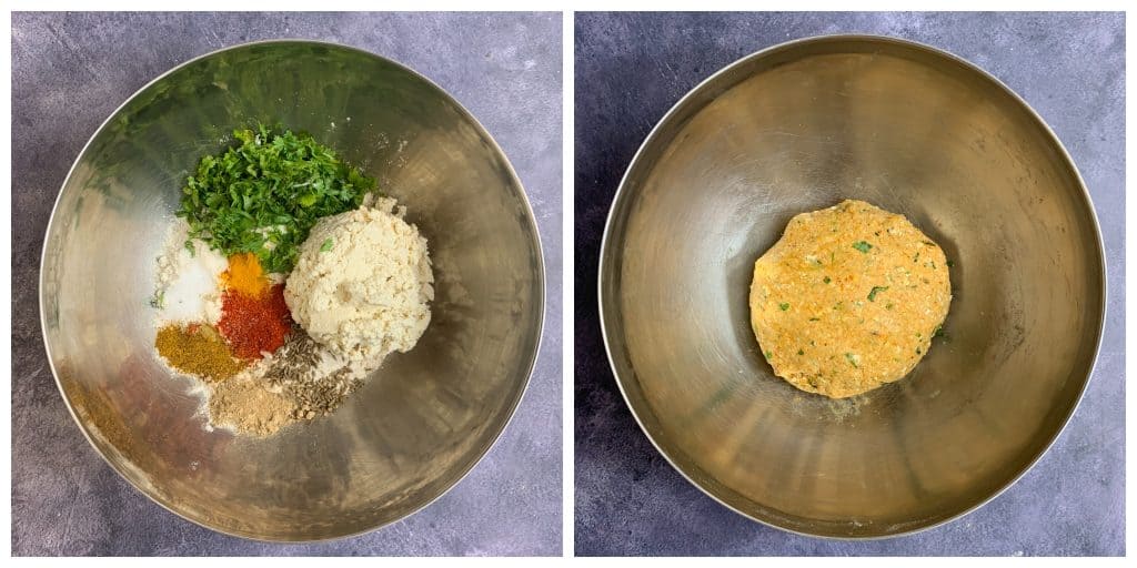 step to add all ingredients in a bowl and mix  collage