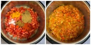 step to cook tomatoes with spices till soft collage