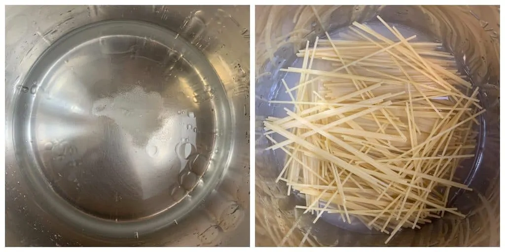 step to cook pasta in instant pot collage