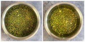step to soak the whole green mung dal in water overnight collage