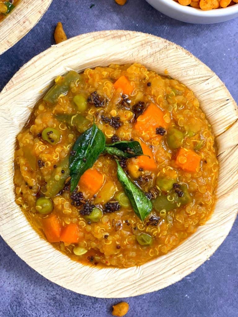 Quinoa Bisi Bele Bath Recipe Instant Pot Indian Veggie Delight