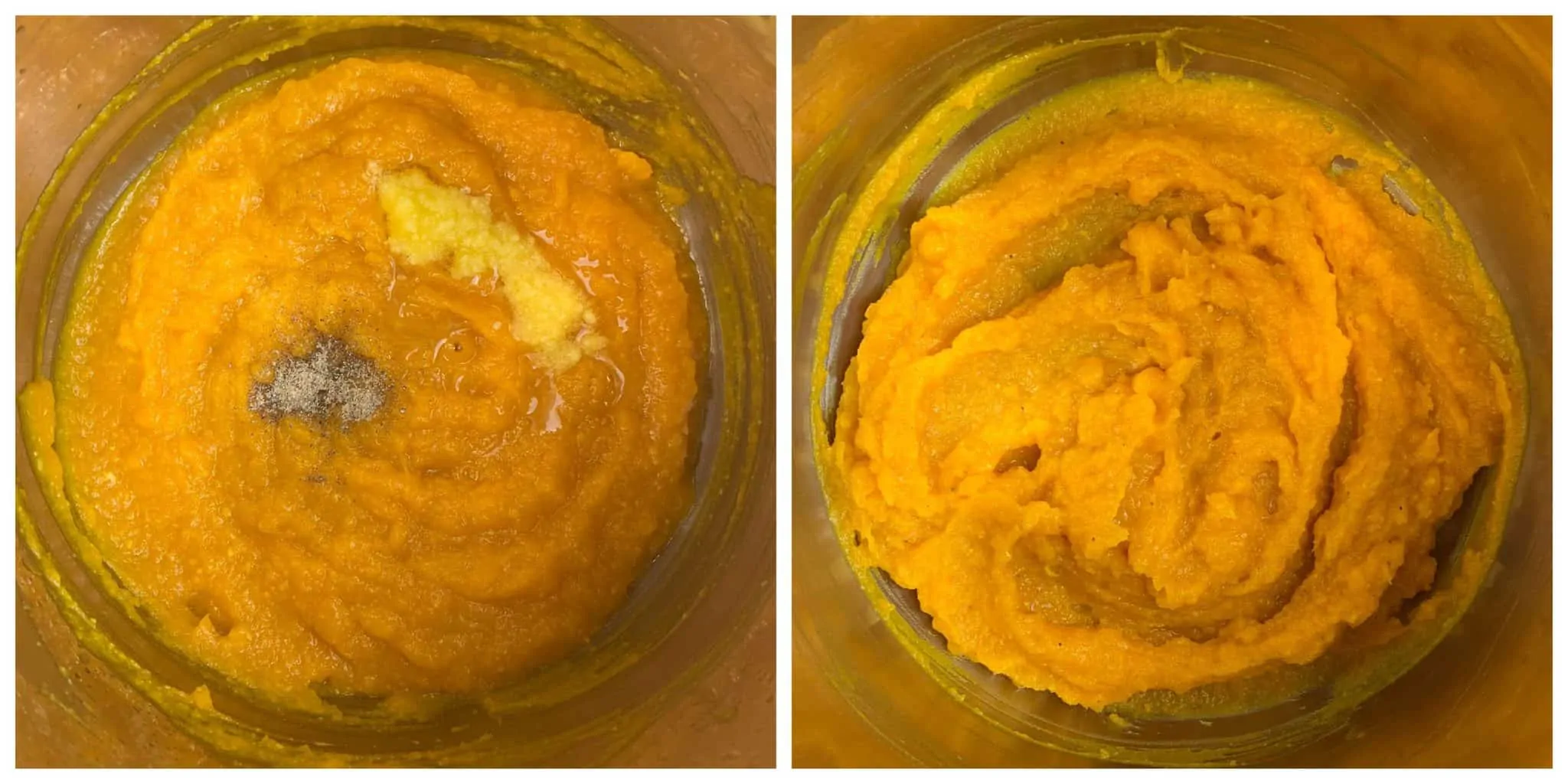 step to cook pumpkin halwa with remaining ghee and cardamom powder collage
