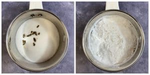 step to powder sugar with cardamom collage