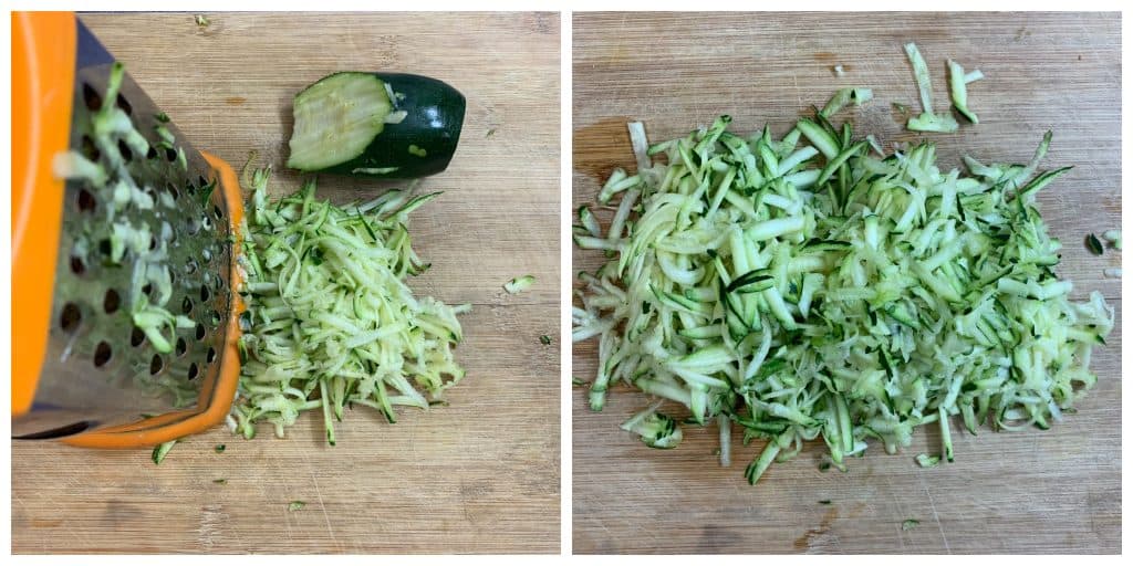 grated zucchini using box grater