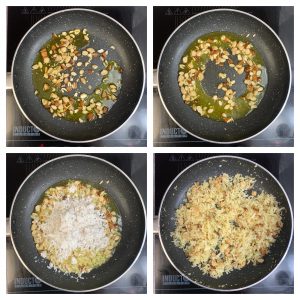 step to roast dry fruits and coconut collage