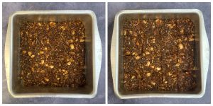 step to set the barfi in a greased tray collage