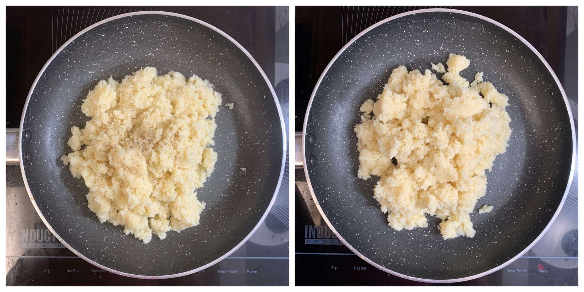 step to add cardamom powder and mix collage