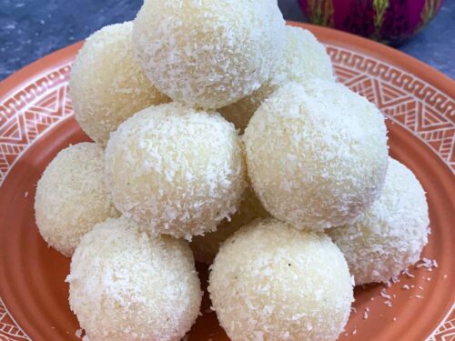 Coconut Ladoos as prasad offered on Ganesh Utsav