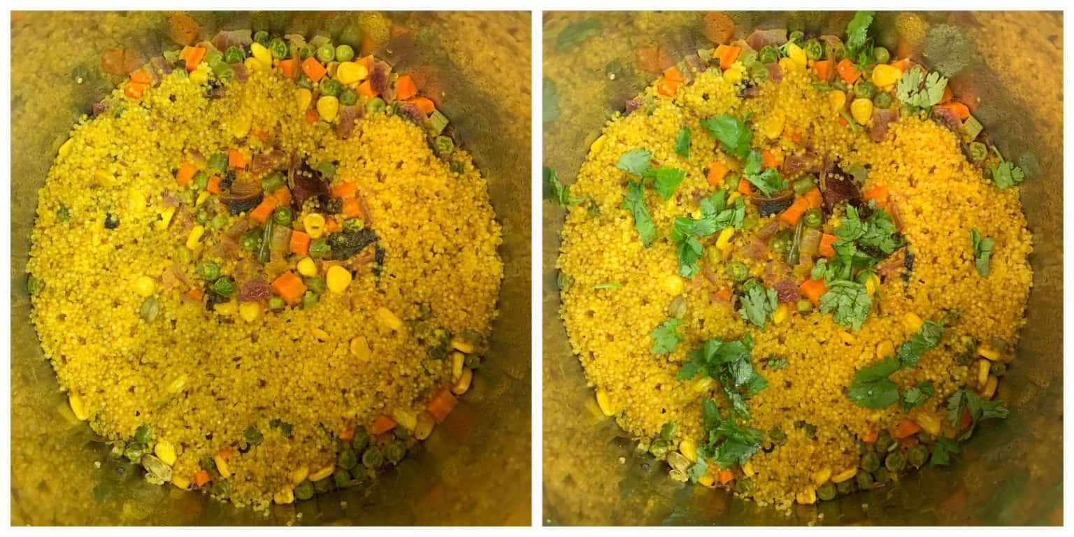 Quinoa Pulao / Pilaf in Instant Pot Pressure Cooker Indian Veggie Delight