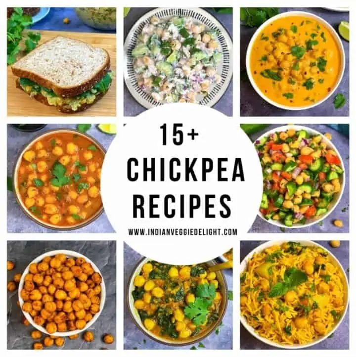 indian vegetarian chickpea recipes collection collage