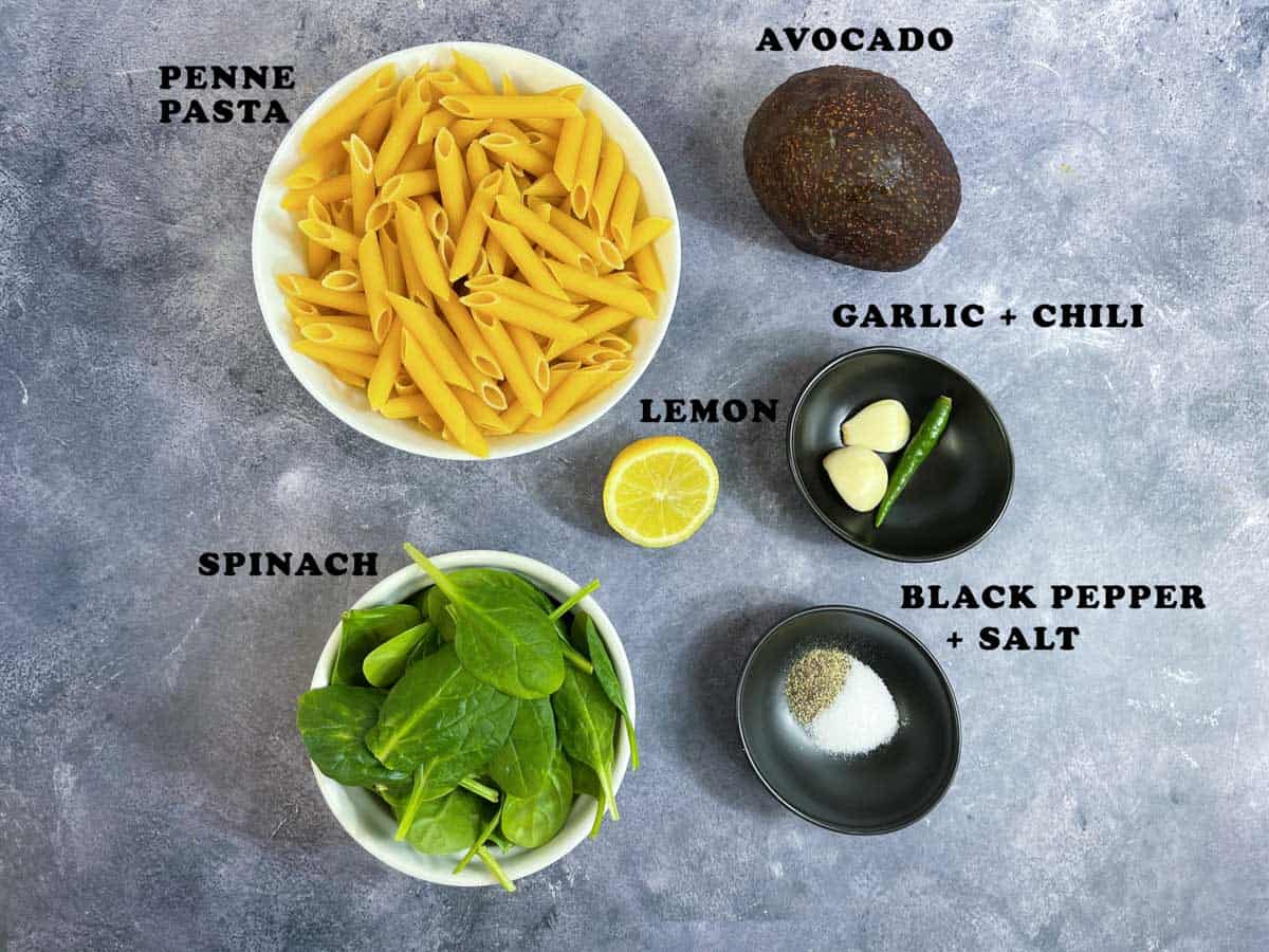 Avocado Pasta Ingredients