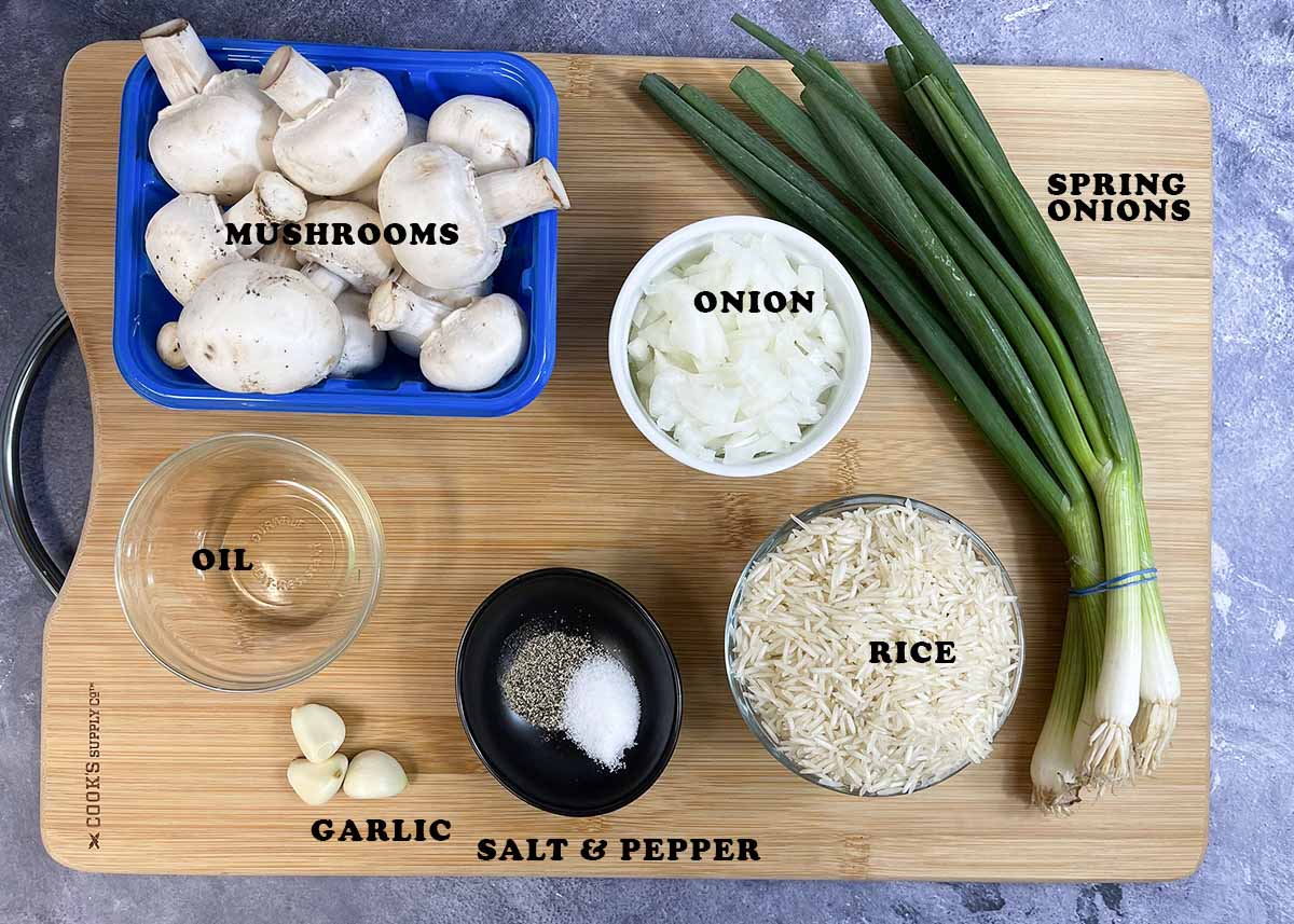 Mushroom Rice Ingredients