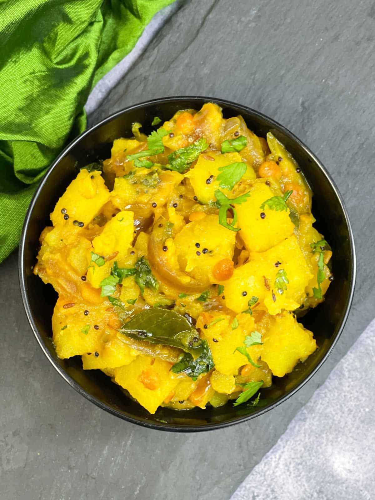 instant pot aloo masala served in a bowl