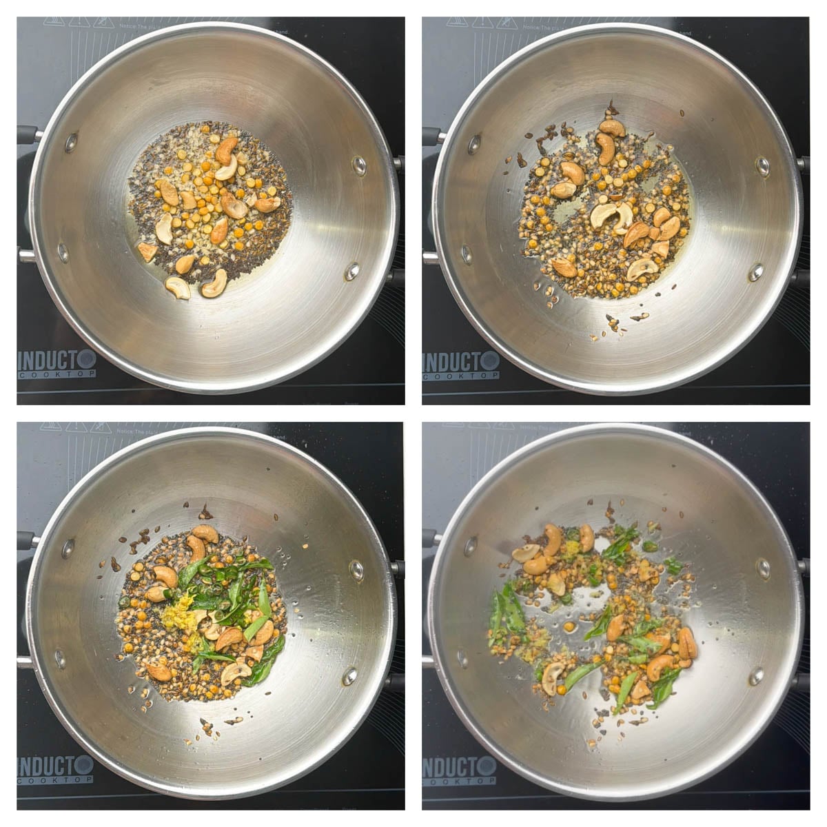 Step to prepare the tempering for the upma collage.