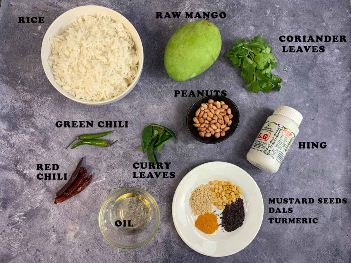 Raw Mango Rice Ingredients