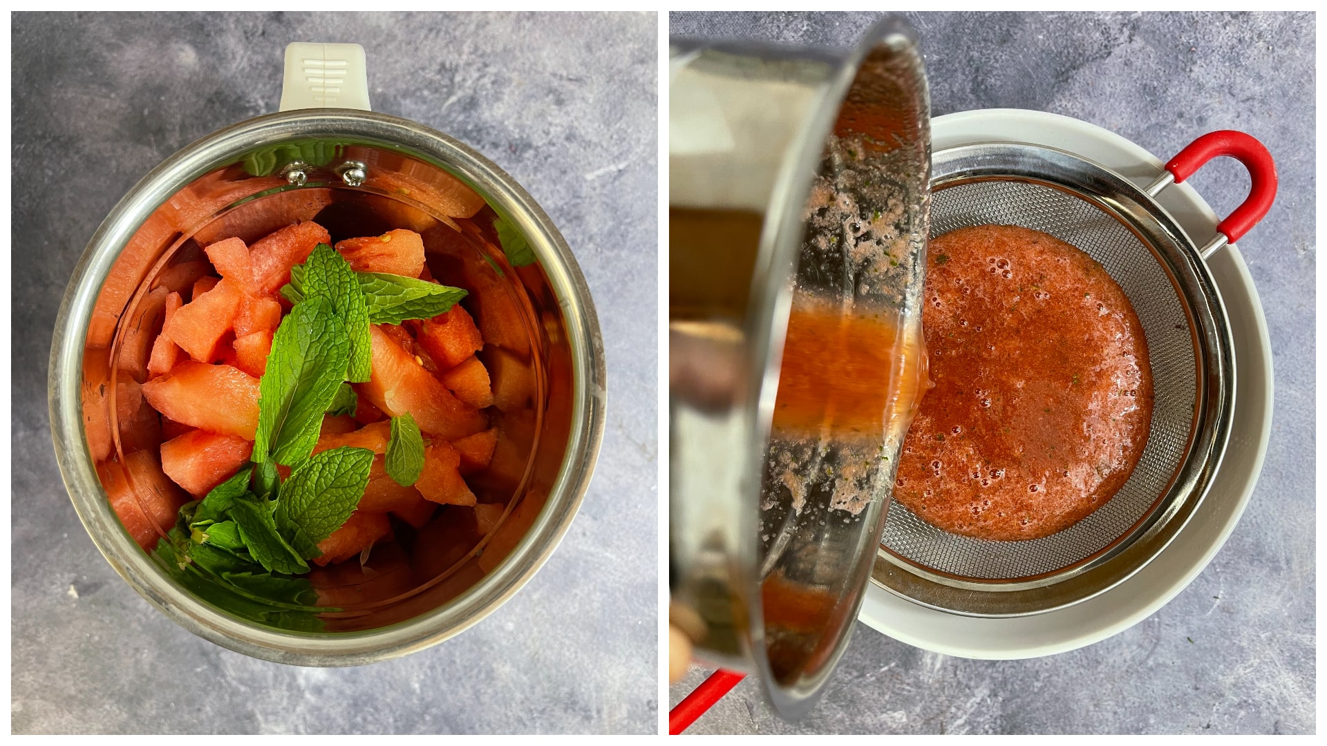 step to blend to smooth puree collage