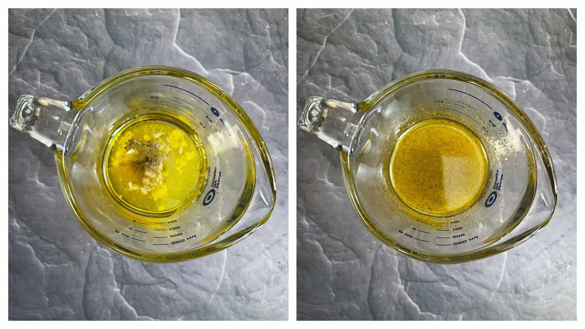 step to make lemon olive dressing in a jar collage