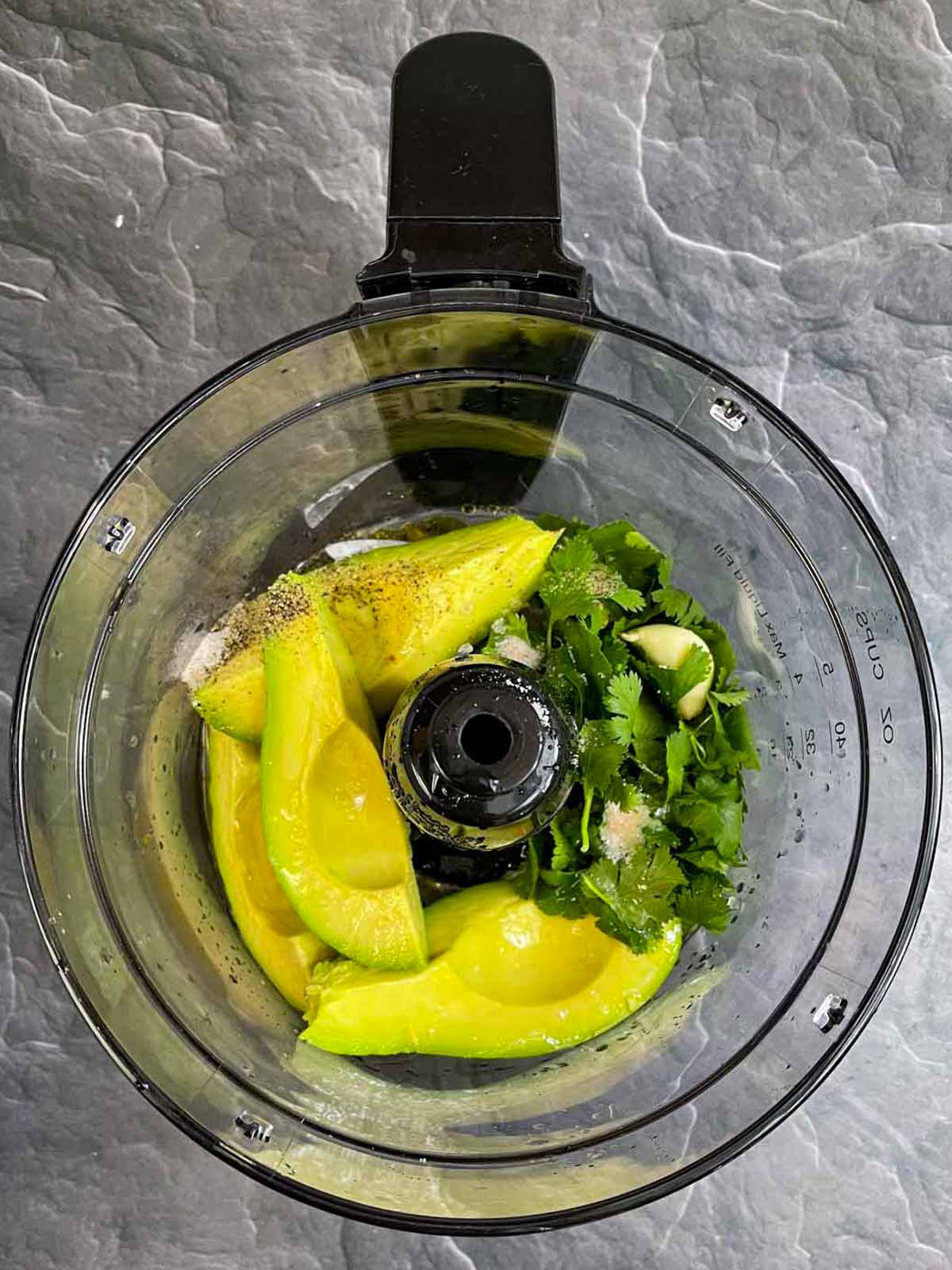 step to add all ingredients in a food processor