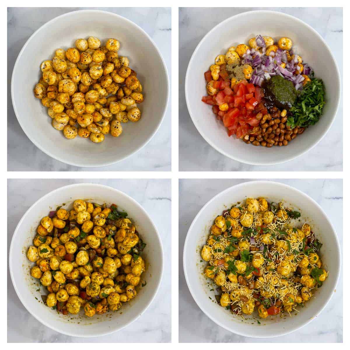 step to mix all the ingredients in a bowl collage