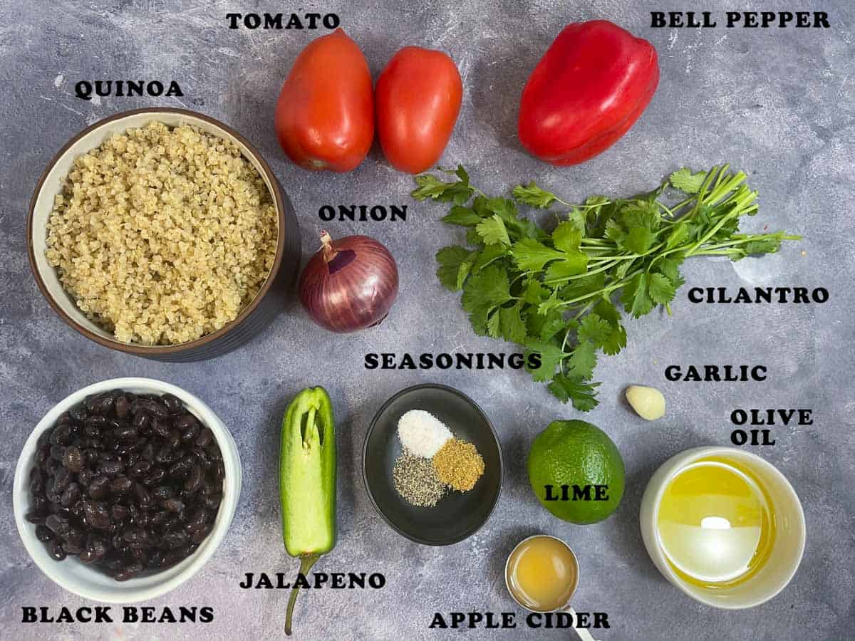 Quinoa Black Bean Salad Ingredients
