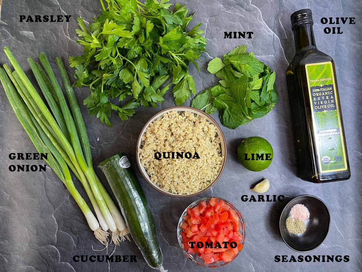 Quinoa Tabbouleh Salad (Tabouli Salad) Ingredients