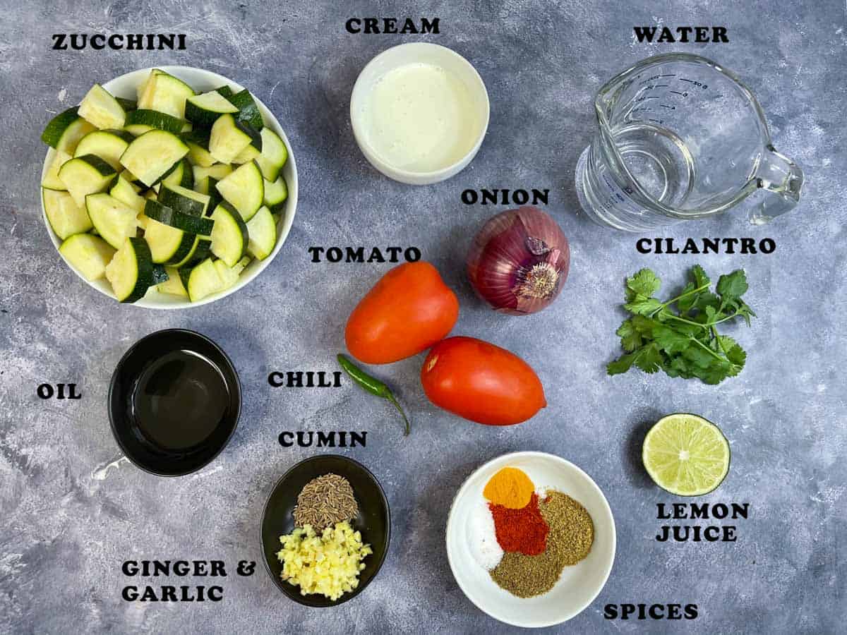 Zucchini Curry Ingredients