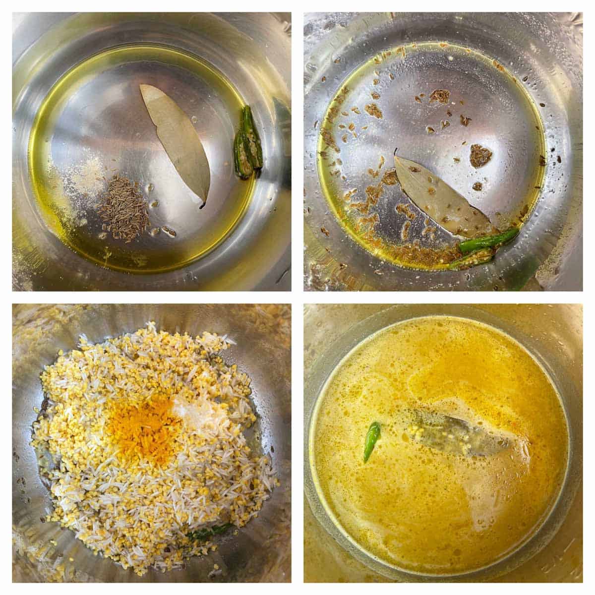 step to saute cumin seeds and add mung dal rice in instant pot collage