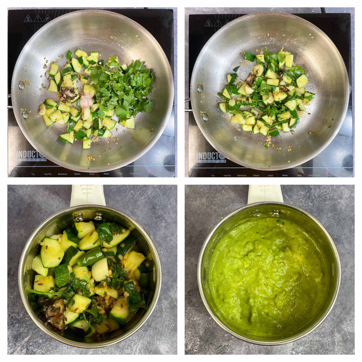 step to add cumin seeds and cilantro and blend to a paste collage