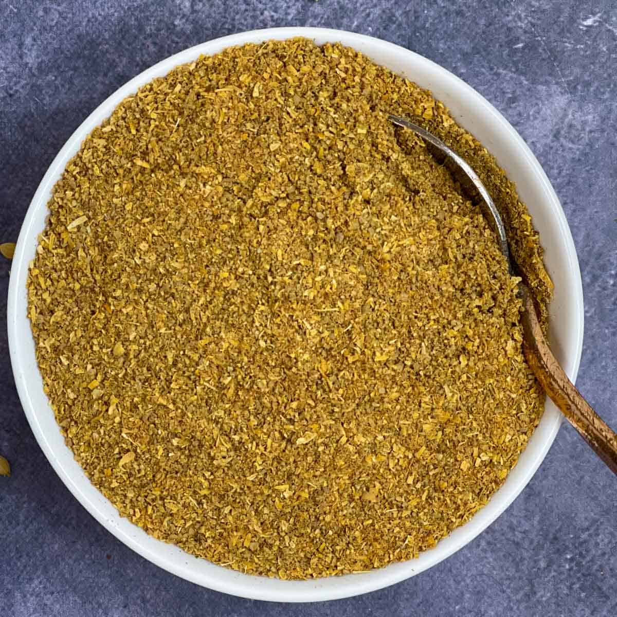 coriander powder in a bowl with a spoon