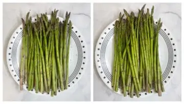 step to season the asparagus collage