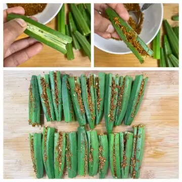 step to stuff the bhindi collage