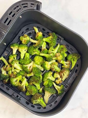 roasted broccoli in basket