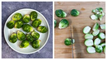 step to clean and trim the vegetable collage