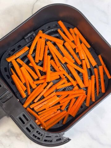 seasoned carrots in the basket