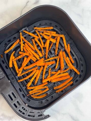air fried carrots in basket