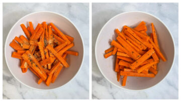 step to add the seasonings to the carrot collage