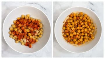 step to season cooked chickpeas collage