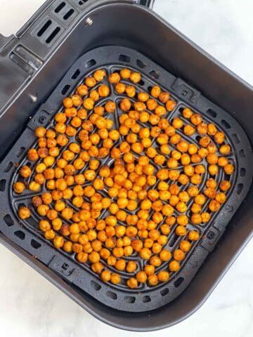 air fried chickpeas in a basket