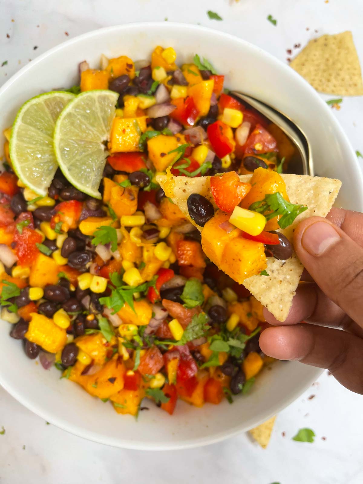 Mango Black Bean Salad - Indian Veggie Delight